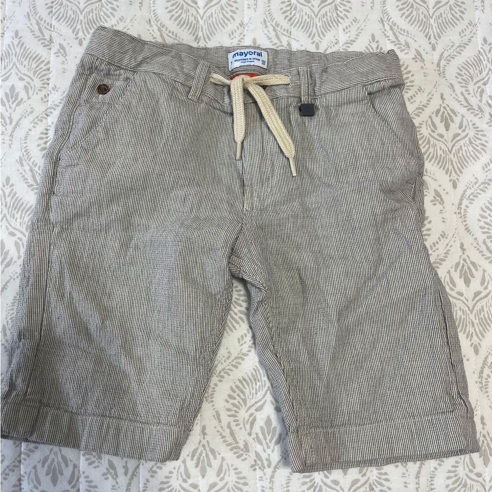 Mayoral Boys  Beige Striped Shorts